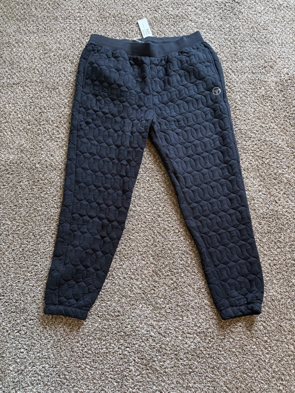 Sergio Tacchini Black Quilted Jogger Sweatpants